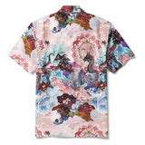 Men's Hawaiian Shirt Short Sleeve Camp Collar 100% Cotton Aloha Dragon Odyssey