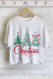 Merry Christmas Tree Graphic Long Crop Top