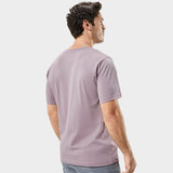 Basicsbeyondâ„¢ Hawaiian Tee For Men Stain proof T-shirt Crew Neck 100% Cotton - PURPLE Stain Proof Tee - Purple