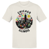 Chicago Illinois Skyline Art Men's T-Shirt