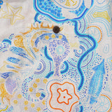 Men's Hawaiian Shirt Short Sleeve Camp Collar 100% Cotton Blue Aloha Sunny Summer Seas