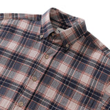 Men's Hawaiian Shirt Flannel Button-down Long Sleeve Classic Check Shirt - BLUE Classic Flannel Check Shirt-blue