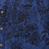 Dark Blue Tropical Hawaiian Shirt For Men Short Sleeve Button-down Shirt 100% Cotton Shirt