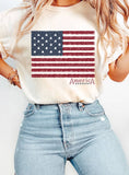 America Knit Flag Graphic T Shirts
