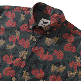 Men's Hawaiian Shirt Serenity in Bloom Print By Mahhima Bansal Cotton Button-down Long Sleeve Aloha Shirt Serenity In Bloom By Mahhima Bansal