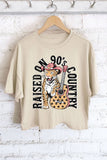 Raised On 90's Country Leopard Graphic Long Crop Top