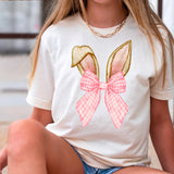 Coquette Easter Bunny Ears | Easter Graphic Tee | Gildan