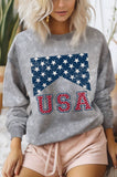USA Flag Mineral Graphic Brushed Sweatshirts