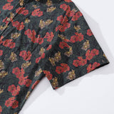 Valentine's Day Men's Hawaiian Shirt Serenity in Bloom Print By Mahhima Bansal Cotton Button-down Short Sleeve Aloha Shirt Serenity In Bloom By Mahhima Bansal