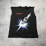 BOSCH 'SPARK PLUG' SLEEVELESS BLACK T-SHIRT