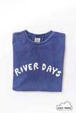 River Days Puff Print Mineral Washed Graphic Top