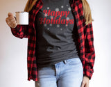 Happy Holidays Snowflakes Tee | Christmas | Sizes XS-2XL