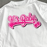 90's BABY CROPPED WHITE T-SHIRT