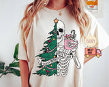 Spooky Skeleton Christmas Tee, Funny Holiday Shirt