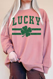 Lucky Clover Oversize Graphic Terry Sweatshirts
