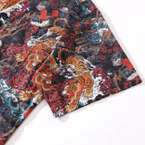 Men's Tiger Shirt 1950s Vintage Hawaiian Shirt For Men Short Sleeve Cotton Aloha Shirt Tiger In The Mist