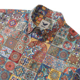 Men's Hawaiian Shirt Short Sleeve Button-down 100% Cotton Brown Aloha Desert Mystique