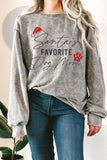 Santa's Favorite Dog Mom Mineral Terry Sweatshirts