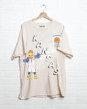 Ku Jayhawks Retro Basketball Off White Thrifted Tee