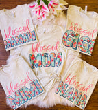 Blessed Floral Pick Your Name Tees