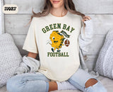Green Bay Retro Style Football Fan Tshirt