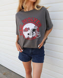 Arkansas State Red Wolves Helmet Circle Black Thrifted Tee