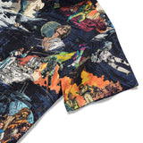 Men's 1930s Retro Hawaiian Shirt Astronauts Shirt Short Sleeve Button-down 100% Cotton Blue Aloha Galactic Quest