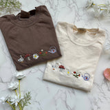 Embroidered Cottagecore Spring Duck Mushroom Garden Tshirt Unisex T-shirt, Sweatshirt, Hoodie, Long Sleeve Tee