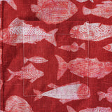 Men's Red Fish Hawaiian Shirt 100% Cotton Button-down Short Sleeve Aloha Shirt For Gift