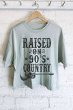 Raised On 90's Country Graphic Long Crop Top