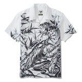 100% Cotton Bamboo Hawaiian Shirt For Men Tiger Camp Collar Shirt Tiger Roaring In The Mountains