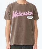 Nebraska 1867 Puff Ink Washed Cocoa Heavyweight Tee