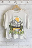 Colorado Mountains Graphic Long Crop Top