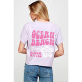 Beach Catch Wave  Vintage Graphic Crop Top