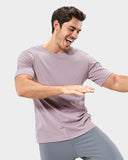 Basicsbeyondâ„¢ Hawaiian Tee For Men Stain proof T-shirt Crew Neck 100% Cotton - PURPLE Stain Proof Tee - Purple