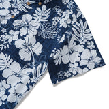 Men's Blue Tropical Hawaiian Shirt 100% Cotton Button-down Aloha Art Shirt For Summer