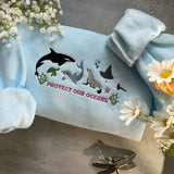 Protect Our Oceans Wildlife Conservation Embroidered Sweatsh