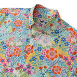 Hawaiian Shirt For Men Summer Flower Garden Designs Button-down Shirt Short Sleeve 100% Cotton Shirt Summer Flower Garden By Cecca Designs