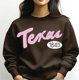 Texas 1845 Puff Ink Dark Brown Sweatshirt