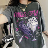 Dark Romance Book Lover Tee with Cookie & Cream Ice Cream