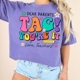 Tag You’Re It, Love Teachers Comfort Color Graphic Tee Unisex T-shirt, Sweatshirt, Hoodie, Long Sleeve Tee