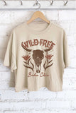 Flower Cow Graphic Long Crop Top