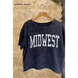 Midwest Vintage Graphic Mineral Wash Crop Top