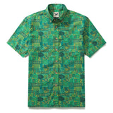Hawaiian Shirts For Men Tiki Vintage Shirt Green Totem 100% Cotton Tiki Woody Miller