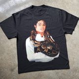 MJ 'PYTHON' HEAVYWEIGHT FADED BLACK T-SHIRT