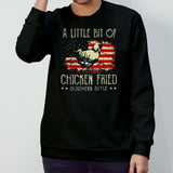 A Little Bit Of Chicken Fried Southern Style Vintage Us Flag Shirt
