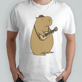 A capybara playing a guitar shirts