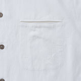 Hawaiian Shirt For Men Italian Nobleman's Ramie Band Collar Shirt - White Italian Nobleman's Ramie Shirt - White
