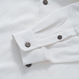 Hawaiian Shirt For Men Italian Nobleman's Ramie Band Collar Shirt - White Italian Nobleman's Ramie Shirt - White