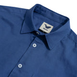 Hawaiian Shirt For Men Riviera Holiday Pointed Collar Long Sleeve Shirt - Royal Blue Riviera Holiday - Royal Blue